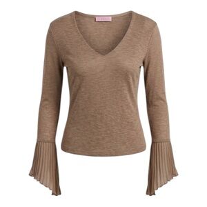 Vintage Forever 21 V-Neck Bell Sleeve Top Size L (17.5” PTP can stretch to 18”)